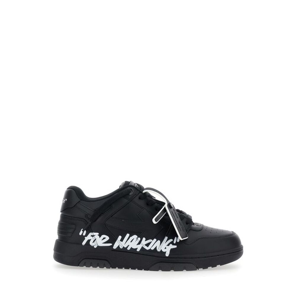 Off-White Men Sneakers 'Out Of Office' With Arrow Patch In Black Leather Men